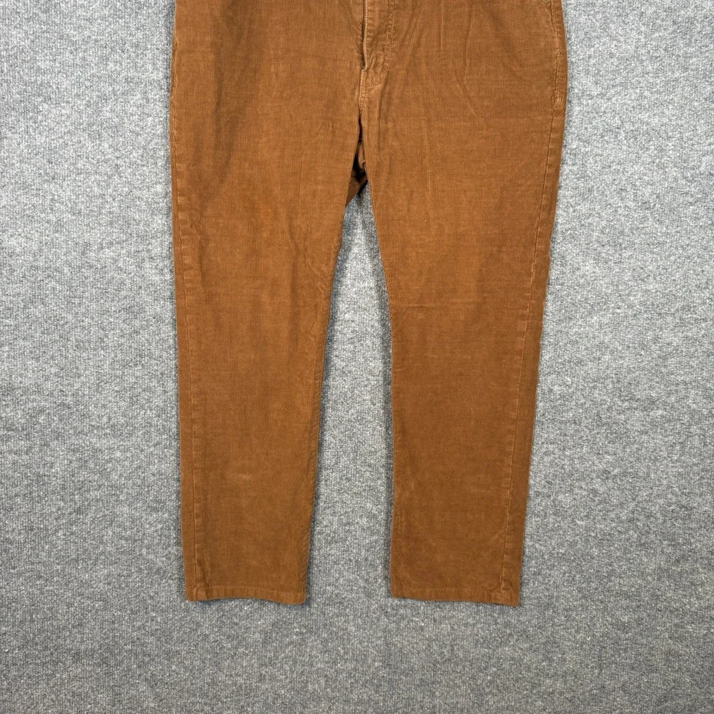 J. Crew‎ Corduroy Pants Mens 35x28 Burnt Orange Slim Flex Straight Leg Casual
